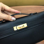 HM Kelly Cut 31cm Black Swift Leather Ghw