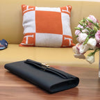 HM Kelly Cut 31cm Black Swift Leather Ghw