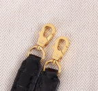 HM KELLY MINI 19.5 BLACK CROCODILE EMBOSSED CALFSKIN
