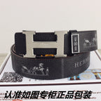 HM Constance Belt 38mm Black Cowhide Sliver Buckle 620194