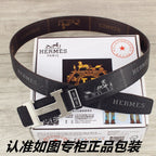 HM Constance Belt 38mm Black Cowhide Sliver Buckle 620194