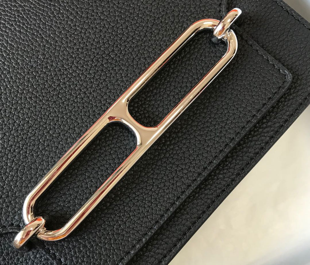HM SAC ROULIS 18 BLACK TOGO LEATHER