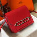 HM SAC ROULIS 18 RED TOGO LEATHER