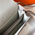 HM SAC ROULIS 18 WHITE TOGO LEATHER