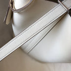 HM PICOTIN LOCK 18 WHITE EPSOM WITH BRAID STRAP