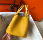 HM PICOTIN LOCK 18 YELLOW EPSOM WITH BRAID STRAP