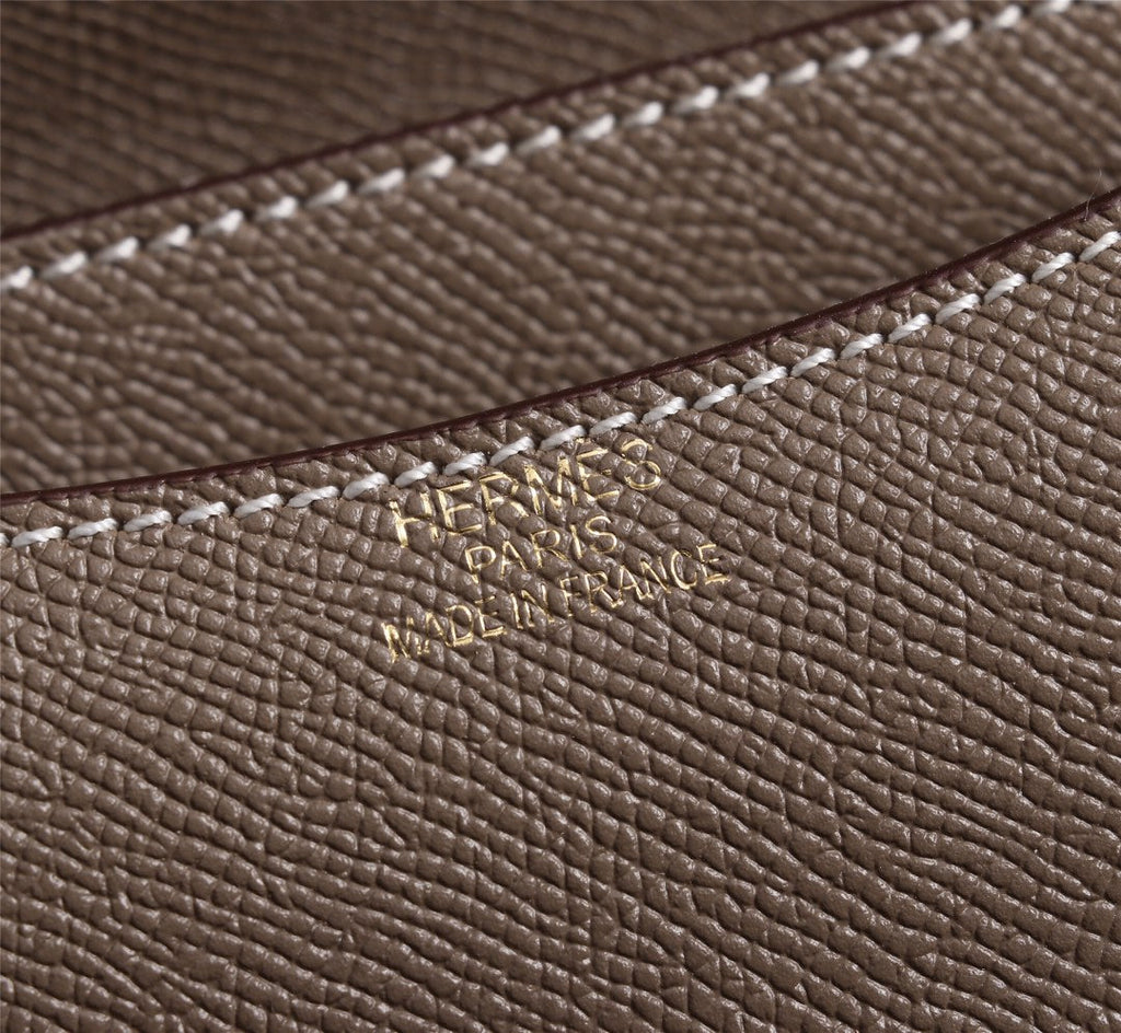 HM CONSTANCE BAGS 19 CHOCOLATE EPSOM GOLD HARDWARE