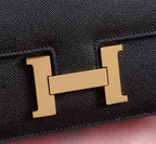HM CONSTANCE BAGS 22 BLACK EPSOM GOLD HARDWARE
