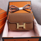 HM CONSTANCE BAGS 19 RUSSET EPSOM GOLD HARDWARE