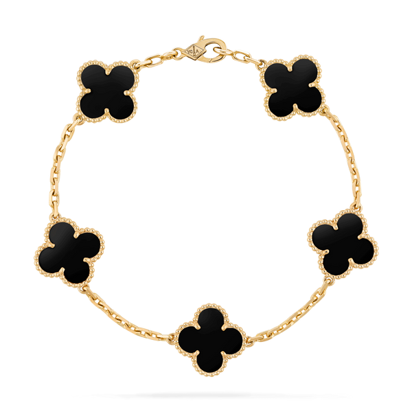CLOVER BRACELET 5 MOTIFS ONYX