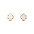 CLOVER MEDIUM WHITE MOP PINK GODL EARRINGS