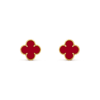 CLOVER MEDIUM CARNELIAN PINK GODL EARRINGS