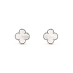 VINTAGE CLOVER SILVER MOP EARRINGS