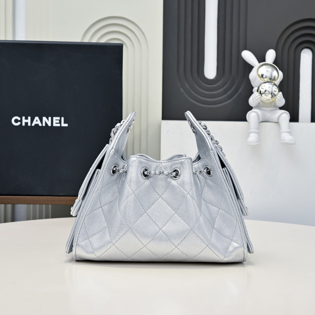 CC Cruise 25/26 Mini Handbag Sliver Caviar Leather