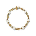 LINK BRACELET GOLD WITH FRESHWATER PEARLS