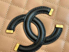 CC Filigree Vanity Case Satchel Beige Small Caviar Leather
