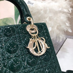 medium lady 24 blue green patent calfskin