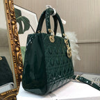 medium lady 24 blue green patent calfskin
