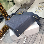 medium lady 24 raf blue patent calfskin