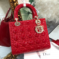 medium lady 24 red patent calfskin