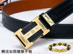 HM Constance Belt 38mm Black Brown Cowhide Gold Buckle 619893