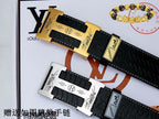 HM Constance Belt 38mm Black Brown Cowhide Sliver Buckle 619894