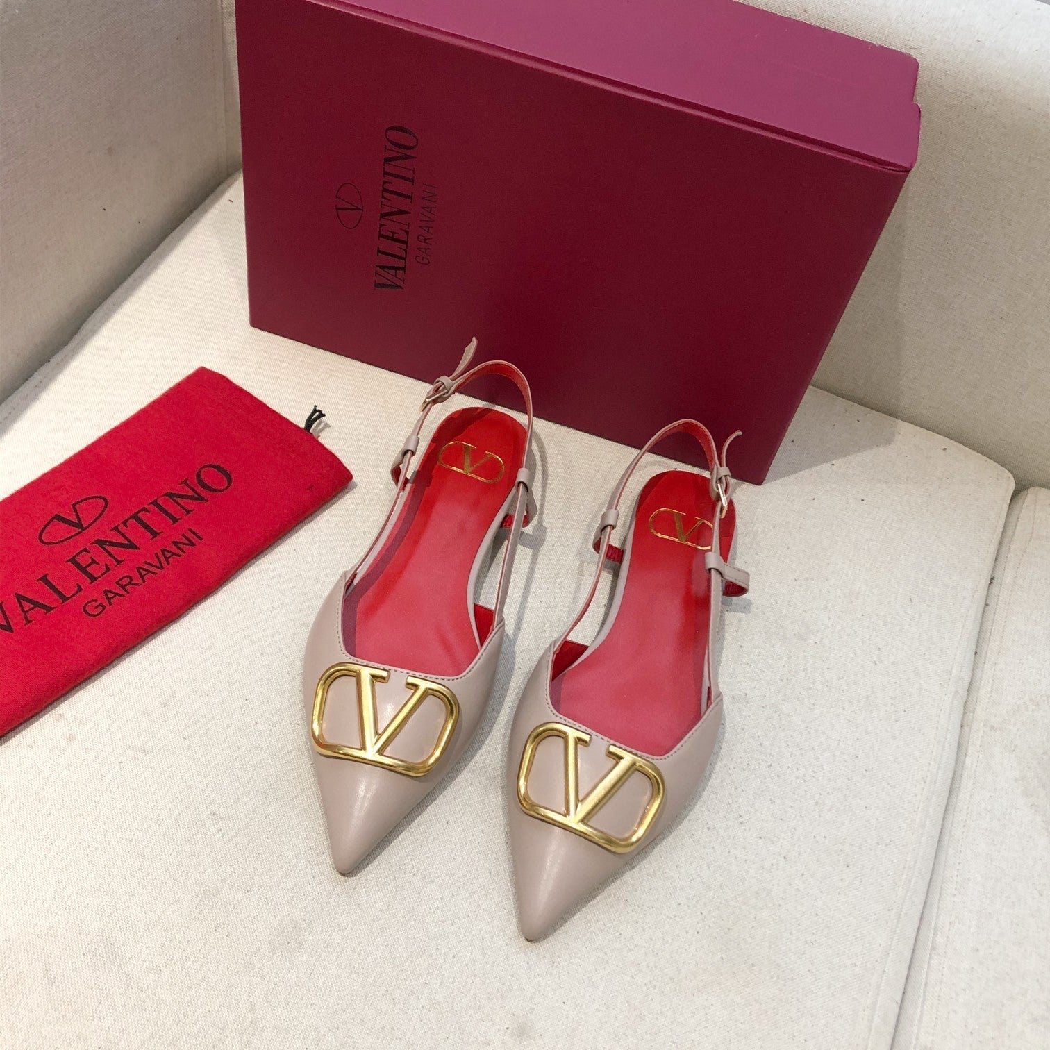Valentino Slingback Flats Sheepskin