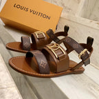 LV Academy Flat Sandal Brown Cowhide