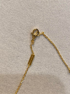 VCA Clover    Agate Blue 1 Diamond Necklace Gold