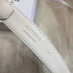 CL Gold 25mm Triomphe Enamel White Calfskin 562439