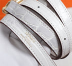 HM KELLY BAG 28 WHITE CROCODILE EMBOSSED CALFSKIN