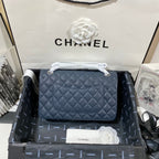 flap bag medium 25 dark blue caviar shw