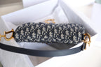 CD Blue Dior Oblique Jacquard Bag Canvas Cowhide