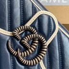 GG MARMONT MEDIUM 26 HANDBAG IN MIDNIGHT BLUE CALFSKIN