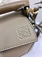 LOE MINI 18 PUZZLE BAG IN DARK KHAKI GREEN CALFSKIN
