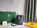 PETIT FLOT BUCKET BAG 22 IN GRAY GOYARDINE CANVAS AND LAMBSKIN TRIM