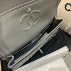 flap bag medium 25 dark grey caviar shw