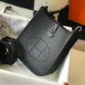 Mini Evelyne 18cm Black Togo Silver Hardware