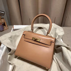 KELLY MINI 20 BAG IN CORAL PINK SMOOTH CALFSKIN WITH GOLD HARDWARE (MADE - TO - ODER)