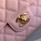 flap bag medium 25 pink caviar ghw