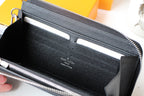 LV Dragonne Zipper Wallet Black Taiga Leather 179404