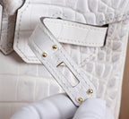 HM BIRKIN BAG 30 WHITE CROCODILE EMBOSSED CALFSKIN