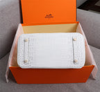 HM BIRKIN BAG 30 WHITE CROCODILE EMBOSSED CALFSKIN