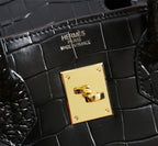 HM BIRKIN BAG 35 BLACK CROCODILE EMBOSSED COWHIDE