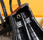 HM BIRKIN BAG 35 BLACK CROCODILE EMBOSSED COWHIDE