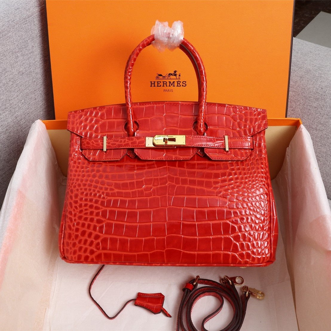 HM BIRKIN BAG 35 MOTIF CROCODILE EMBOSSED CALFSKIN