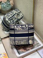 diortravel vanity 25 blue embroidery canvas