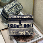 diortravel vanity 25 blue embroidery canvas