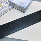 cd d-waist 10cm double buckle black leather