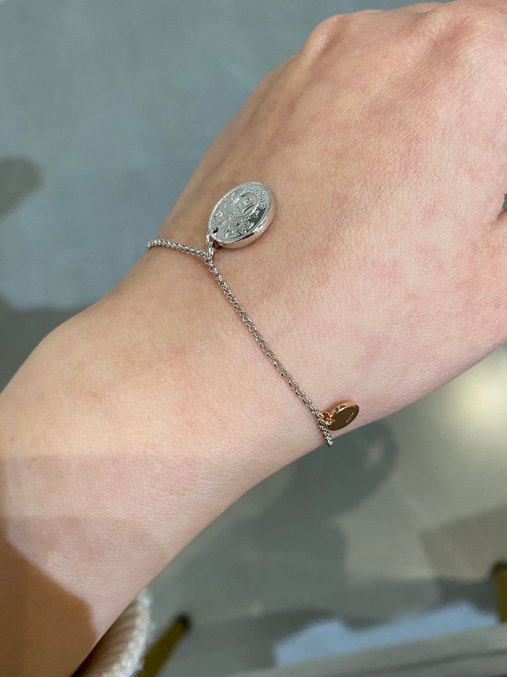 H Classic Sliver Coin Bracelet
